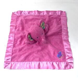 Sunshine Zoo Pink‎ Elephant Lovey Satin Trim Security Blanket Plaid Ear Prestige